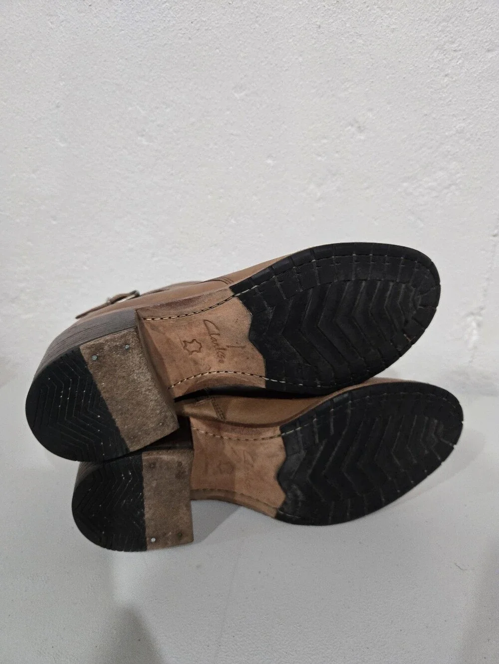 Clarks Leather Western Ankle Boots